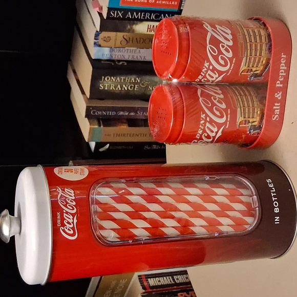 Coca Cola Other - Coca-Cola Salt & Pepper And Straw Canister